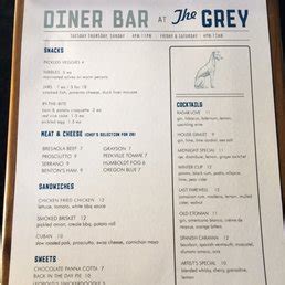the grey savannah menu